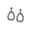Sohi Clustered Hollow Teardrop Earrings In Silver