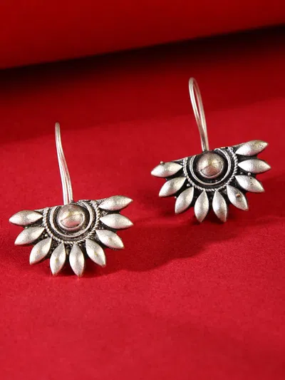 Sohi Crescent Shaped Silver-plated Drop Earrings In Metallic