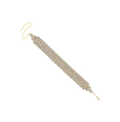 Sohi Crystal Choker Necklace In Gold