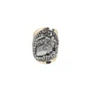 Sohi Crystal Crest Cocktail Ring In Silver