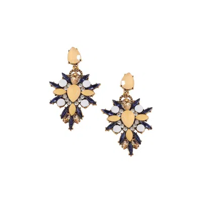 Sohi Crystal Drop Earrings In Yellow