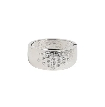 Sohi Crystal Rhombus Bracelet In Silver