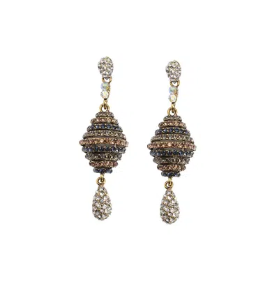 Sohi Crystal Rhombus Drop Earrings In Blue
