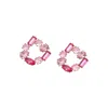 Sohi Crystal Stud Earrings In Pink