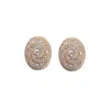 Sohi Crystal Swirl Stud Earrings In Silver