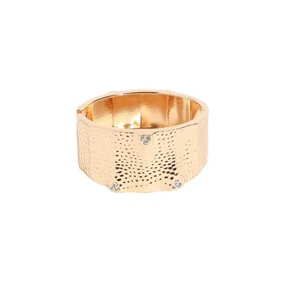 Sohi Dented Cuff Bracelet In Gold