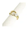 Sohi Dented Pearl Statement Bracelet In Gold