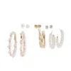 Sohi Designer Hoop Earrings In Gold
