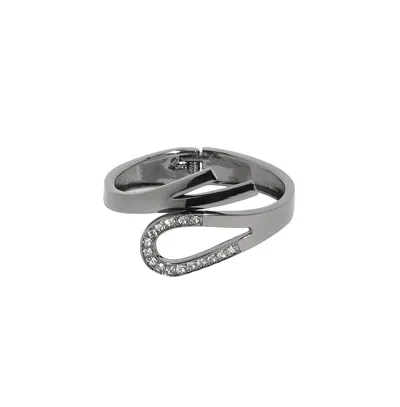 Sohi Embellished Bow Bracelet In Silver
