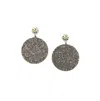 Sohi Embellished Circular Drop Earrings In Silver