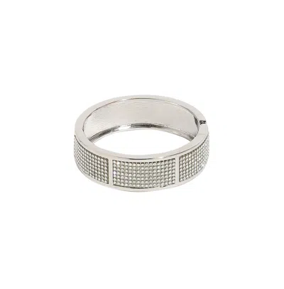 Sohi Embellished Cluster Band Bracelet In Silver