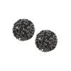 Sohi Embellished Cluster Circular Stud Earrings In Black