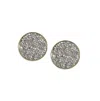 Sohi Embellished Cluster Circular Stud Earrings In Silver