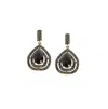 Sohi Embellished Lined Teardrop Earrings In Black