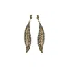 Sohi Embellished Rhombus Swirl Drop Earrings In Gold
