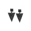 Sohi Embellished Triangle Drop Earrings In Black