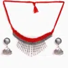 Sohi Ethnic Oxidised Thread Necklace Set In Multi