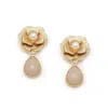 Sohi Floral Drop Earrings In Gold