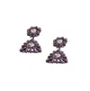 Sohi Geometric Drop Earrings In Purple