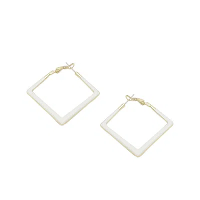 Sohi Geometric Hoop Earrings In White
