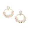 Sohi Gold Color Gold Plated Party Designer Stone And Pearls Drop Earring For Women's In Gold