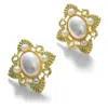 Sohi Gold Color Gold Plated Pearl Beaded Earring For Women's In Gold