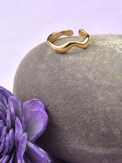 Sohi Gold-plated Design Detailed Finger Ring In Silver