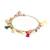 Sohi Gold Plated Designer Anklet In Multi