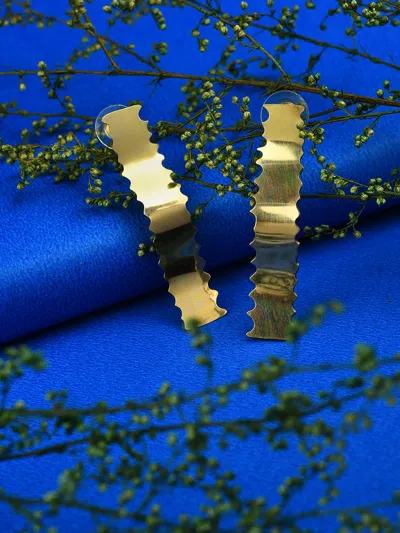 Sohi Gold Plated Designer Geometric Hoops