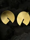 Sohi Gold Plated Designer Geometric Studs In Gold