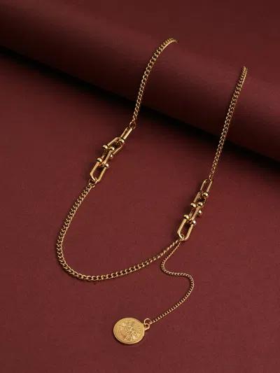 Sohi Gold Plated Designer Pendant In Silver
