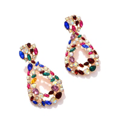 Sohi Gold Plated Designer Stone Drop Earring In Multi