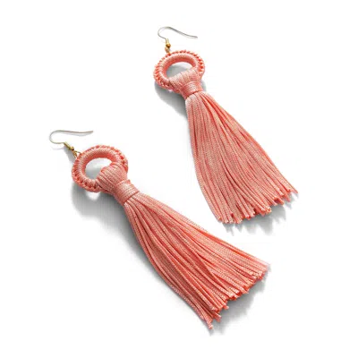 Sohi Gold Plated Drop Earring In Pink
