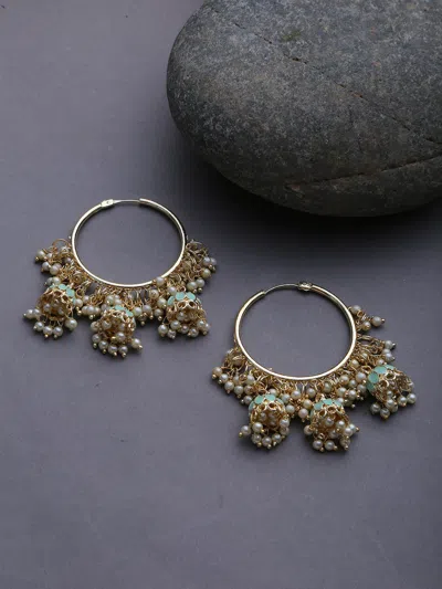 Sohi Gold-plated Enamel Earrings In Silver