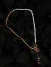 Sohi Gold Plated Key Pattern Necklace In Gold