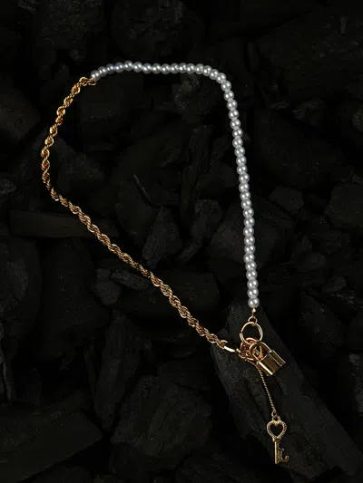 Sohi Gold Plated Key Pattern Necklace