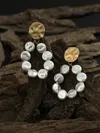Sohi Gold Plated Pearl Beaded Drop Earring In Silver