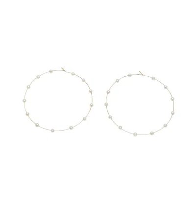 Sohi Gold-plated Pearls Hoop Earring