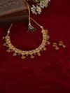 Sohi Gold-plated Red Stone-studded Jewellery Set In Silver