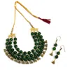Sohi Gold Plated Stone Designer Necklace Set In Gold