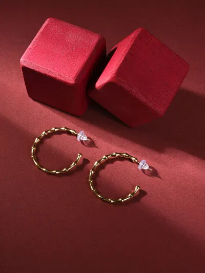 Sohi Gold-toned Contemporary Ear Cuff Earrings In Silver