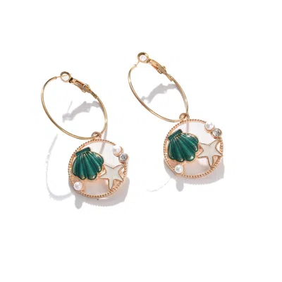Sohi Gold-toned Contemporary Hoop Earrings