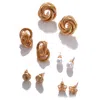 Sohi Gold-toned Contemporary Studs Earrings In Gold