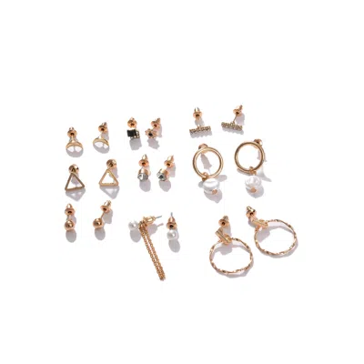 Sohi Gold-toned Contemporary Studs Earrings