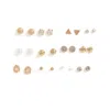 Sohi Gold-toned White Contemporary Studs Earrings In Gold