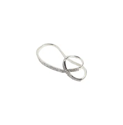 Sohi Intertwine Cocktail Ring In Metallic