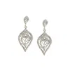 Sohi Intricate Leaf Drop Earrings In Silver