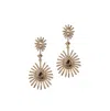 Sohi Maxi Crystal Drop Earrings In Brown