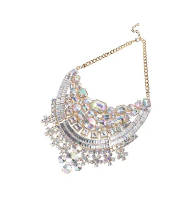 Sohi Maxi Crystal Necklace In Silver