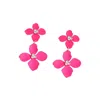 Sohi Maxi Floral Drop Earrings In Pink